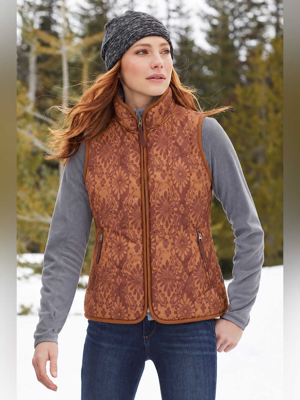 Vintage Patagonia Women’s Floral Quilted Puffer Insulated Vest – Size Small *e